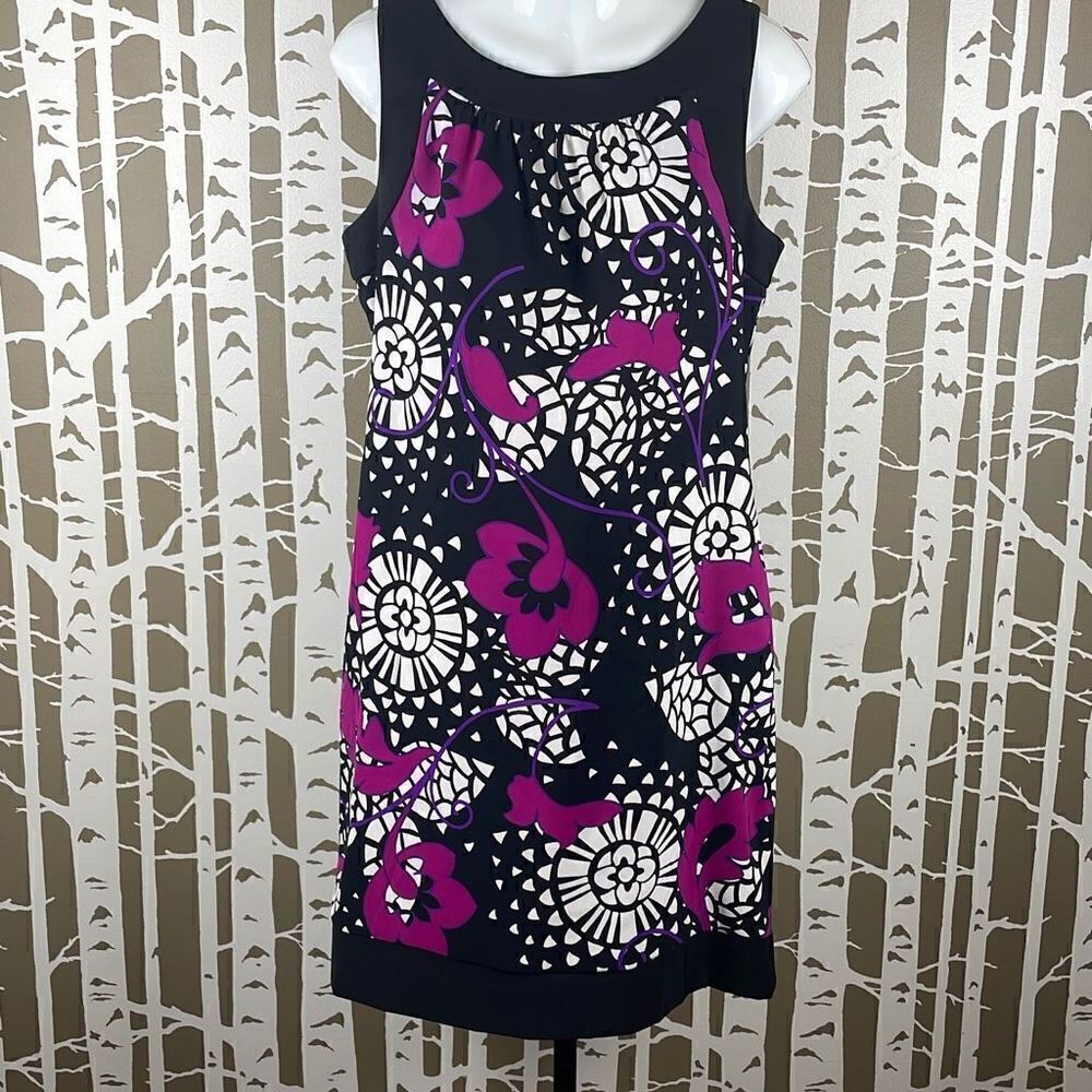 AB Studio Geometric Floral Print Sheath Dress 10